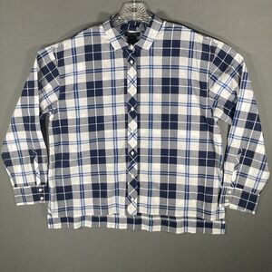 J‎ Crew Button Up Shirt Mens XL Plaid Long Sleeve Cotton Casual Classic